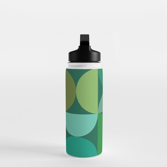Mid Century Modern Shapes - Green Water Bottle Gallery Image 3
