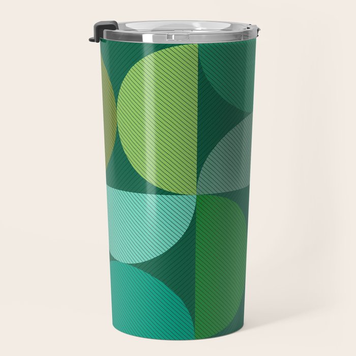 Mid Century Modern Shapes - Green Travel Mug Gallery Image 3