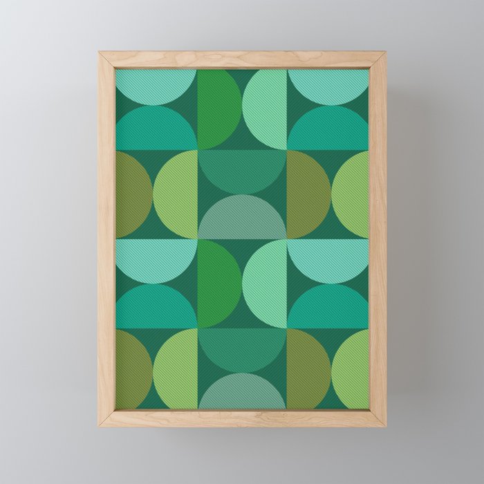 Mid Century Modern Shapes - Green Mini Art Print Gallery Image 1