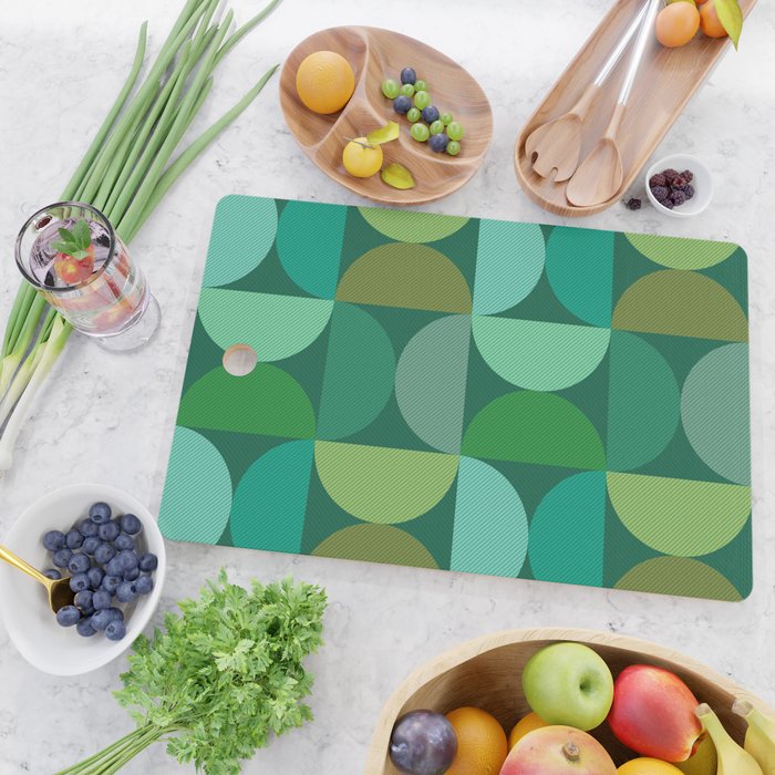 Mid Century Modern Shapes - Green Cutting Board Gallery Image 2