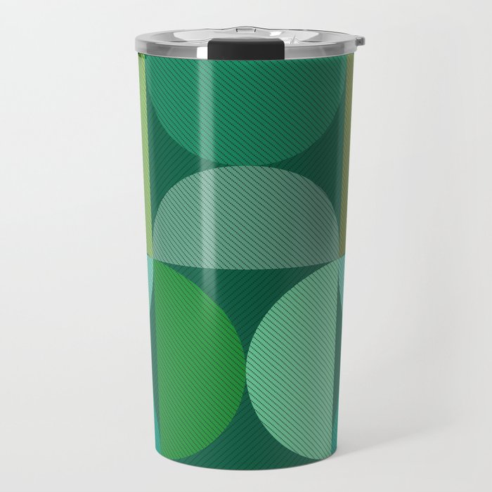 Mid Century Modern Shapes - Green Travel Mug Gallery Image 1