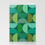 Mid Century Modern Shapes - Green Stationery Card Gallery Image 2