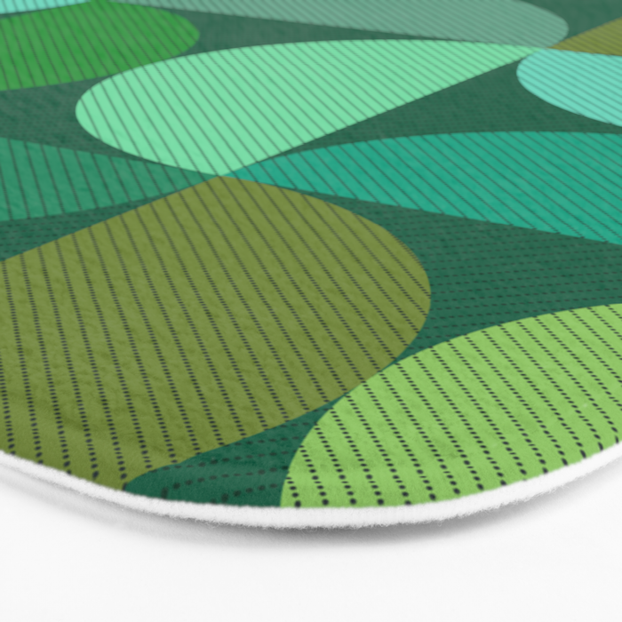 Mid Century Modern Shapes - Green Bath Mat Gallery Image 3