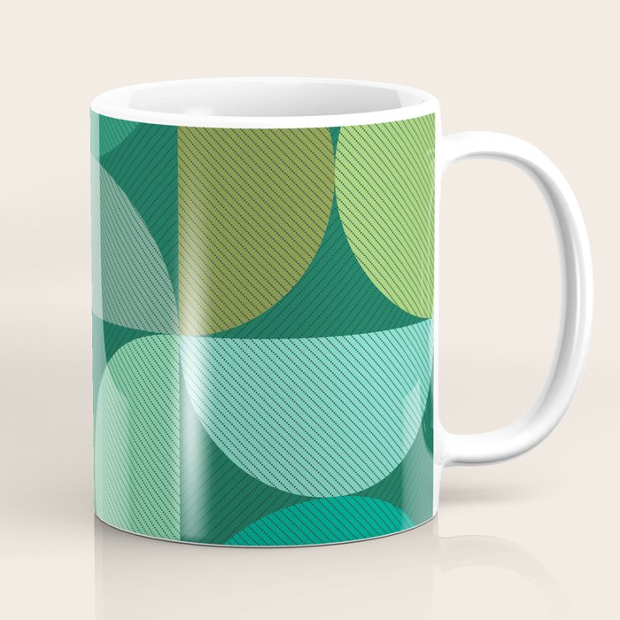Mid Century Modern Shapes - Green Coffee Mug Gallery Image 1