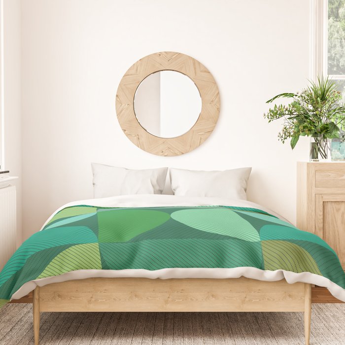 Mid Century Modern Shapes - Green Duvet Cover Gallery Image 3