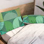 Mid Century Modern Shapes - Green Pillow Sham Gallery Image 2