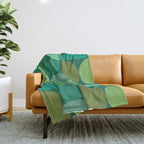 Mid Century Modern Shapes - Green Throw Blanket Gallery Image 1