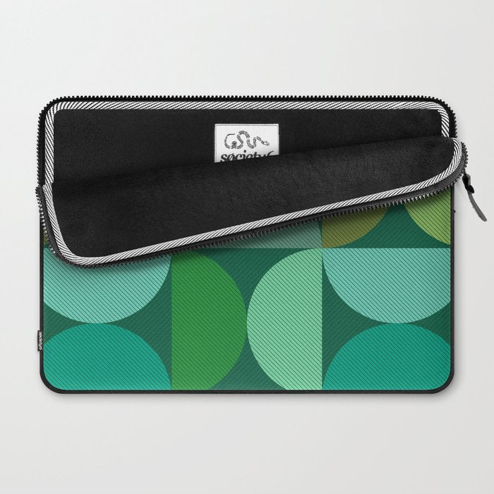 Mid Century Modern Shapes - Green Laptop Sleeve Gallery Image 2
