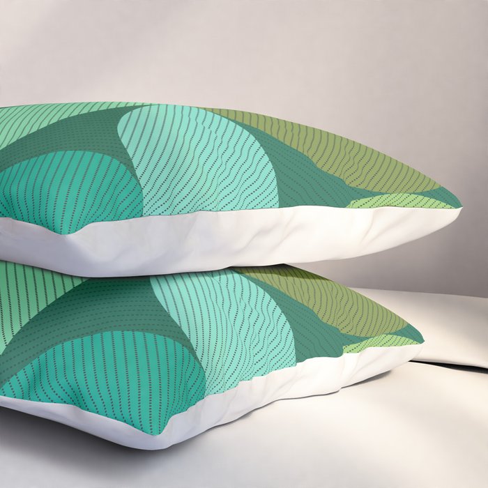 Mid Century Modern Shapes - Green Pillow Sham Gallery Image 3