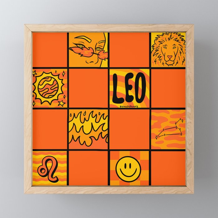 Leo Checkered Print Mini Art Print Gallery Image 1