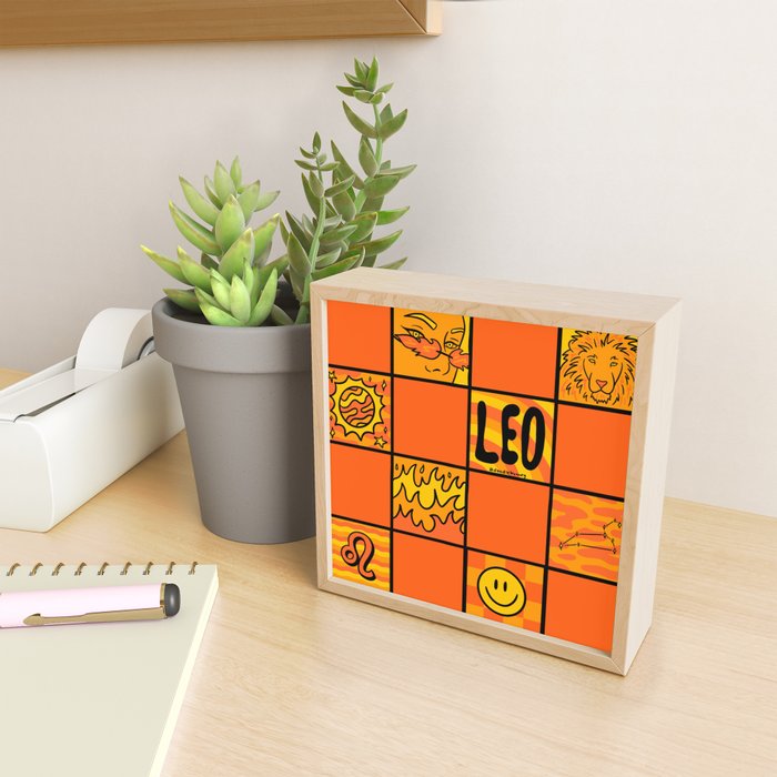 Leo Checkered Print Mini Art Print Gallery Image 2