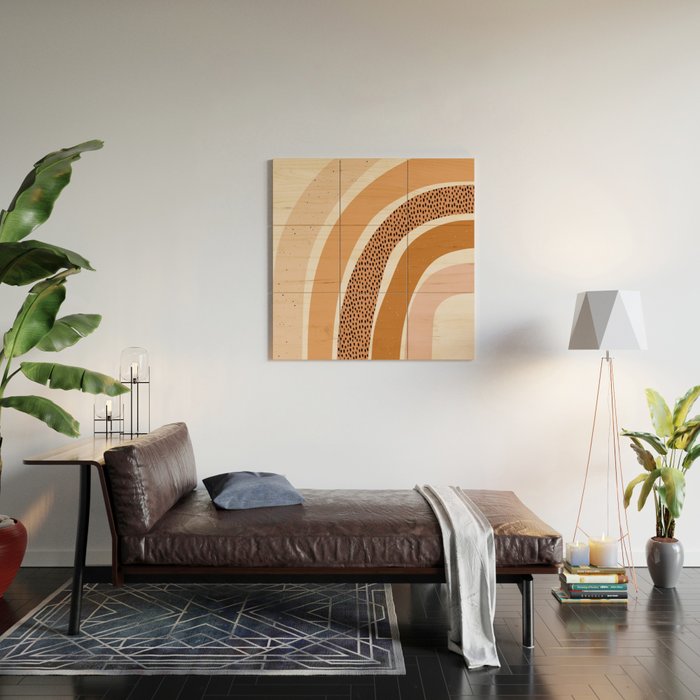 Earth Color Rainbow Wood Wall Art Gallery Image 2