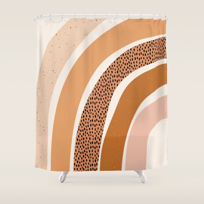 Earth Color Rainbow Shower Curtain Gallery Image 1