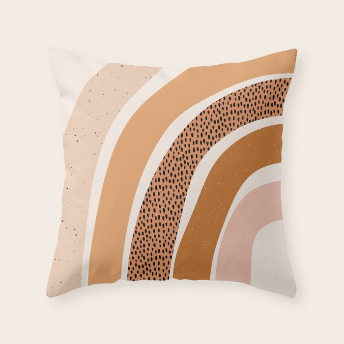 Earth Color Rainbow Throw Pillow Gallery Image 1