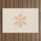 Snowflake Boho Christmas Decor Modern Earth Tones Outdoor Rug Gallery Image 1