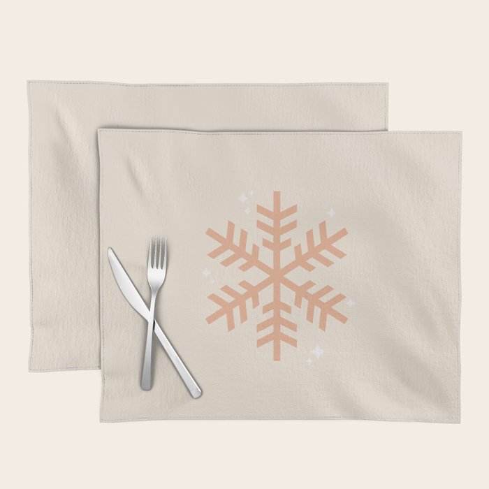 Snowflake Boho Christmas Decor Modern Earth Tones Placemat Gallery Image 1