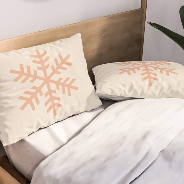 Snowflake Boho Christmas Decor Modern Earth Tones Pillow Sham Gallery Image 2