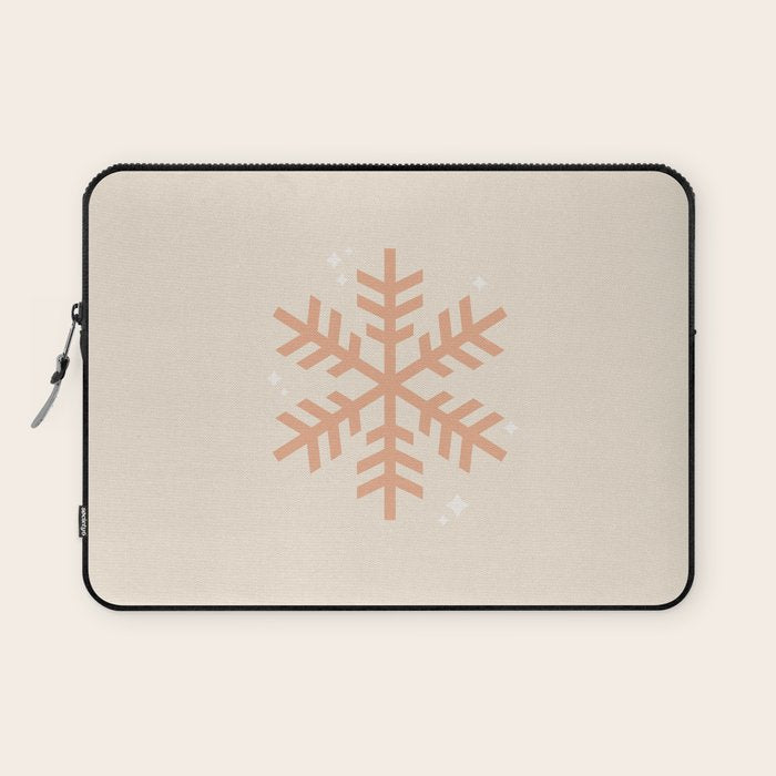 Snowflake Boho Christmas Decor Modern Earth Tones Laptop Sleeve Gallery Image 1