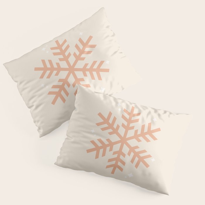 Snowflake Boho Christmas Decor Modern Earth Tones Pillow Sham Gallery Image 1