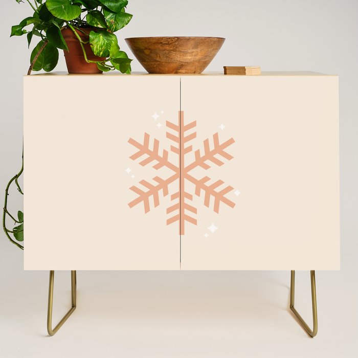 Snowflake Boho Christmas Decor Modern Earth Tones Credenza Gallery Image 1