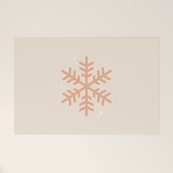 Snowflake Boho Christmas Decor Modern Earth Tones Welcome Mat Gallery Image 1