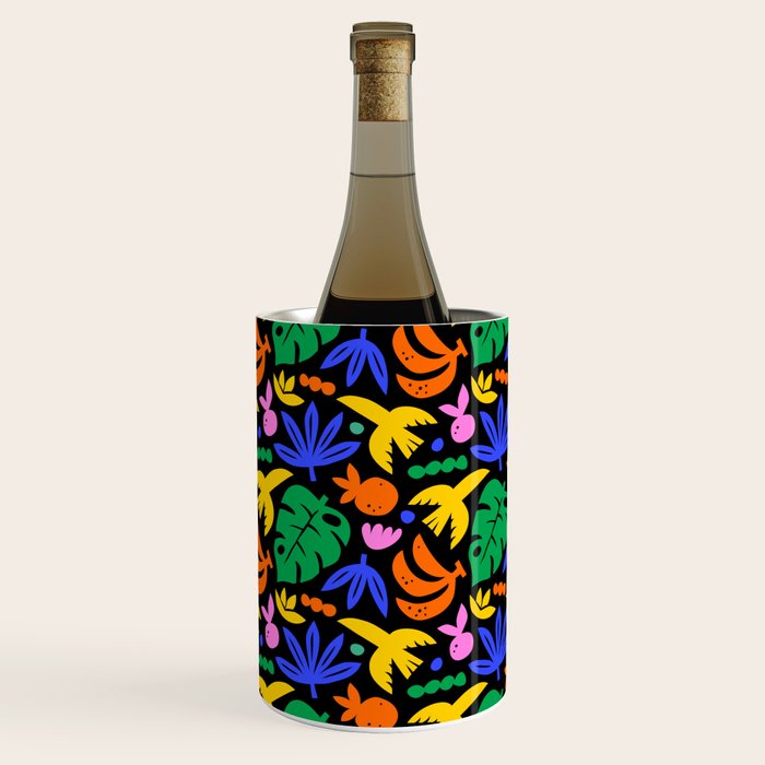 Colorful tropical summer nature art pattern Wine Chiller Gallery Image 2