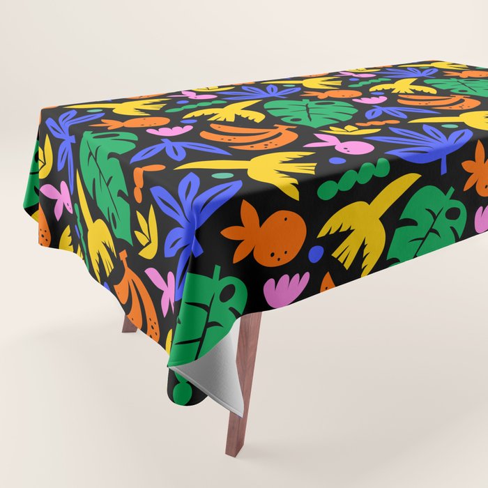 Colorful tropical summer nature art pattern Tablecloth Gallery Image 1