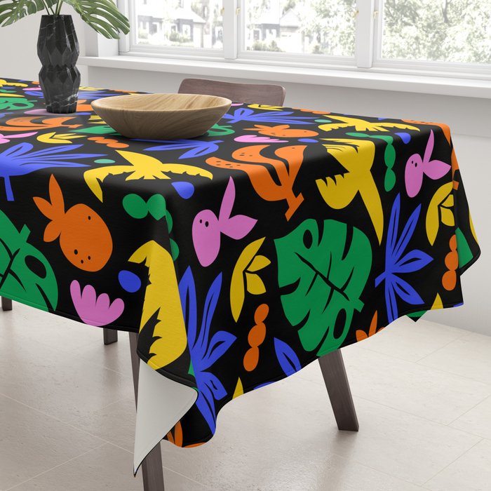 Colorful tropical summer nature art pattern Tablecloth Gallery Image 3