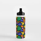 Colorful tropical summer nature art pattern Water Bottle Gallery Image 2