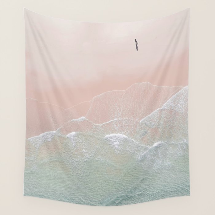 Ocean Walk II - Aerial Beach photography by Ingrid Beddoes Wall Tapestry Gallery Image 4