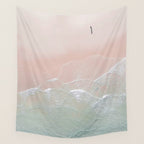 Ocean Walk II - Aerial Beach photography by Ingrid Beddoes Wall Tapestry Gallery Image 4