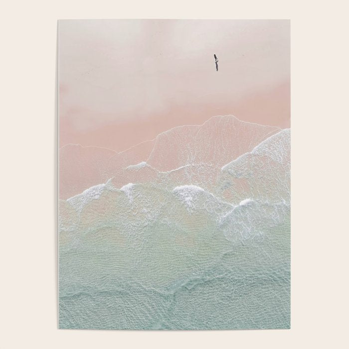 Ocean Walk II - Aerial Beach photography by Ingrid Beddoes Poster Gallery Image 1