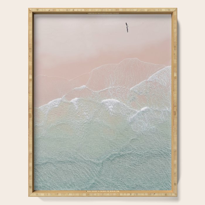 Ocean Walk II - Aerial Beach photography by Ingrid Beddoes Serving Tray Gallery Image 1