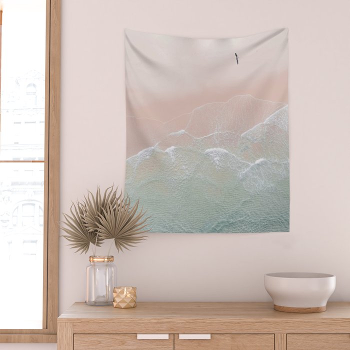 Ocean Walk II - Aerial Beach photography by Ingrid Beddoes Wall Tapestry Gallery Image 2