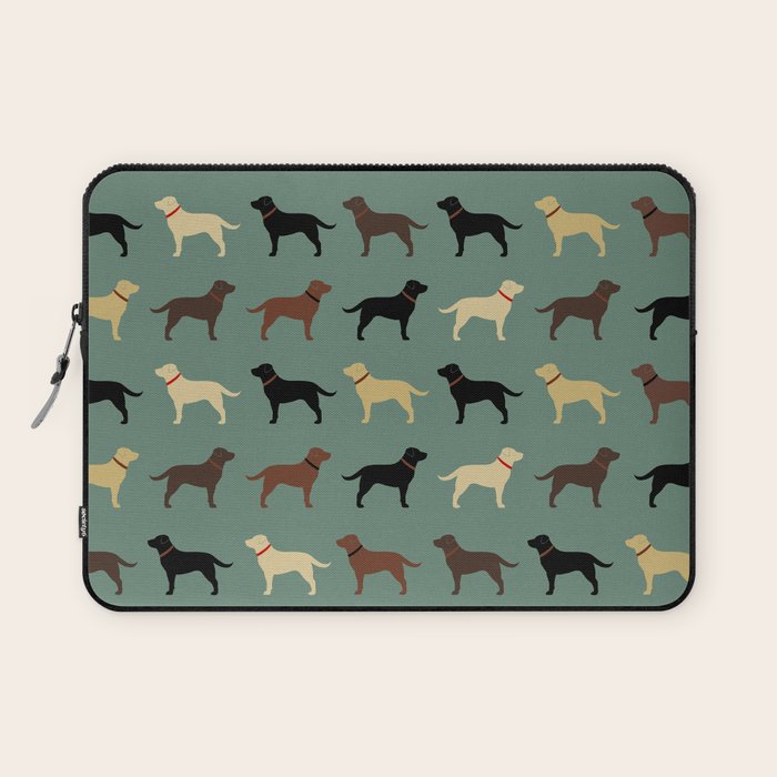 Labrador Retriever Dog Silhouettes Pattern Laptop Sleeve Gallery Image 1