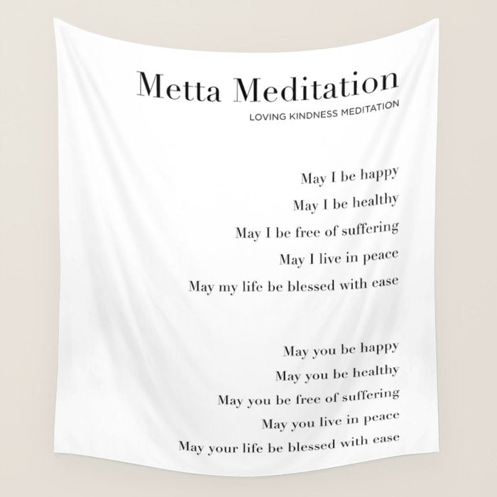 Metta Meditation. Loving Kindness Meditation Wall Tapestry Gallery Image 1