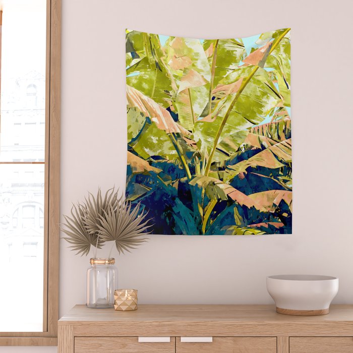 Blush Banana Tree Wall Tapestry Gallery Image 2