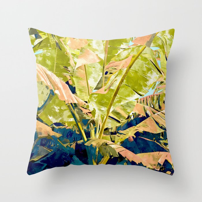Blush Banana Tree Throw Pillow Gallery Image 6