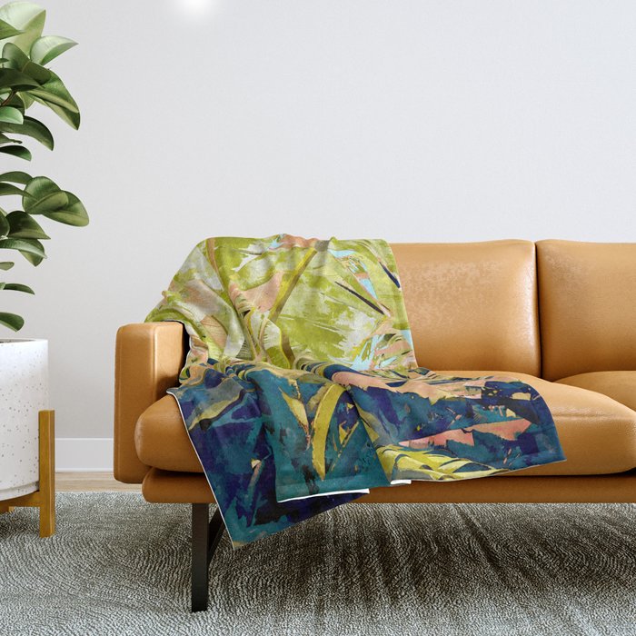 Blush Banana Tree Throw Blanket Gallery Image 1