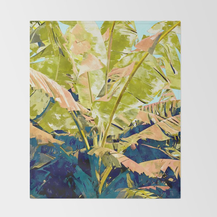 Blush Banana Tree Throw Blanket Gallery Image 2