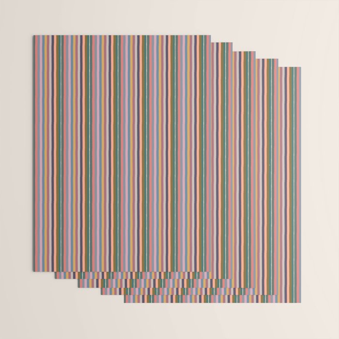 Muted Color Stripes of Joy Wrapping Paper Gallery Image 3