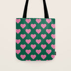 Bubblegum and Forest Just Hearts Tote Bag Gallery Image 1
