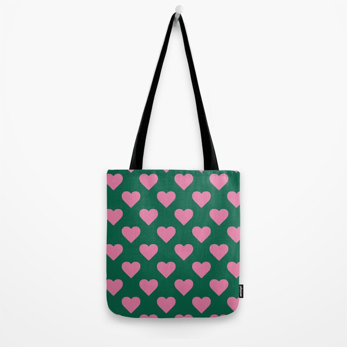 Bubblegum and Forest Just Hearts Tote Bag Gallery Image 2