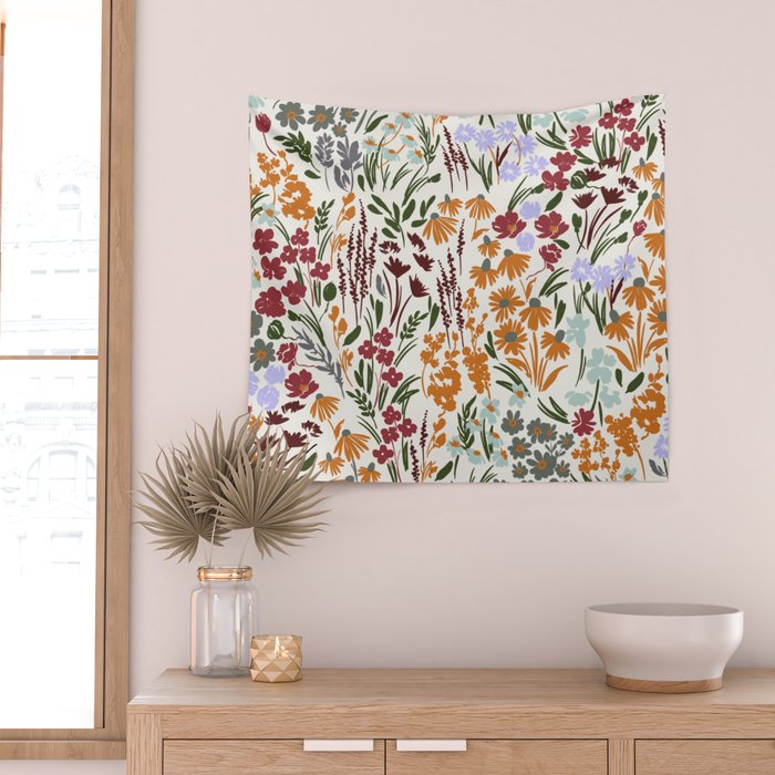 Spring flowery meadow 02 Wall Tapestry Gallery Image 2
