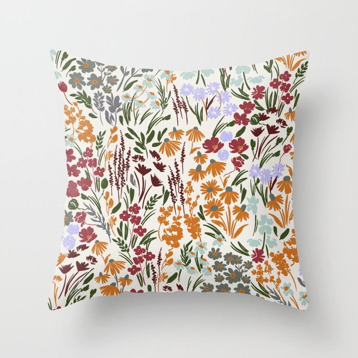 Spring flowery meadow 02 Throw Pillow Gallery Image 6