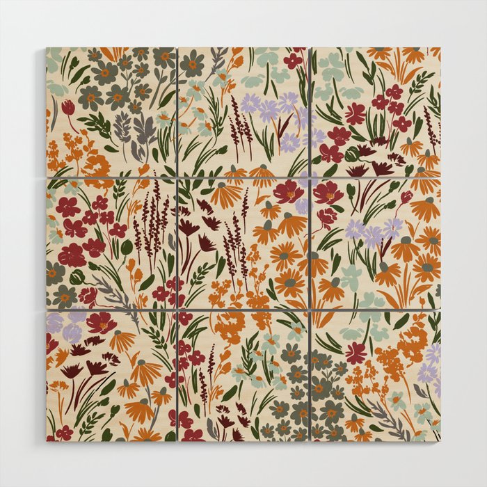 Spring flowery meadow 02 Wood Wall Art Gallery Image 1