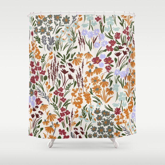 Spring flowery meadow 02 Shower Curtain Gallery Image 1