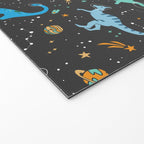 Dinosaurs in Space in Blue Welcome Mat Gallery Image 2