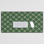 Bows & Ribbons Pattern XXV Dark Forest Green Desk Mat Gallery Image 1