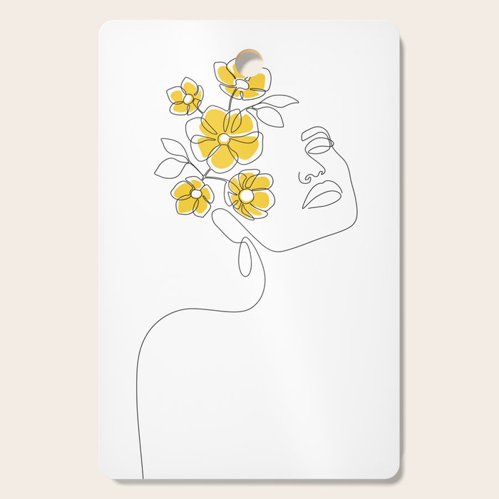 Mustard Bloom Girl Cutting Board Gallery Image 1